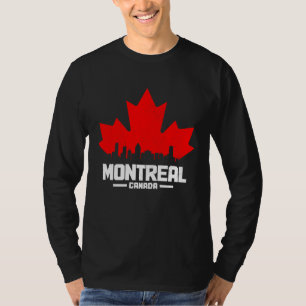 Montreal Quebec Canada Esdoornblad Canadese Vlag S T-shirt