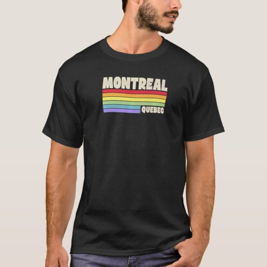 Montreal Quebec Canada Rainbow Gay Pride Merch Ret T-shirt (Voorkant)