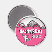 Montreal Quebec Canada roze snowboarder magneet (Voorkant / Achterkant)