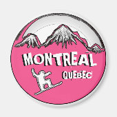 Montreal Quebec Canada roze snowboarder magneet (Voorkant)