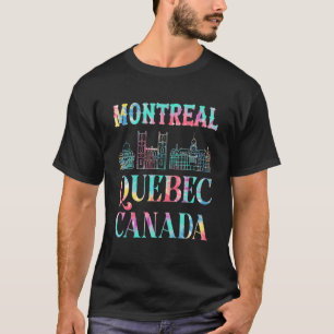 Montreal Quebec Canada Stadssilhouet Kaart Tie Dye T-shirt