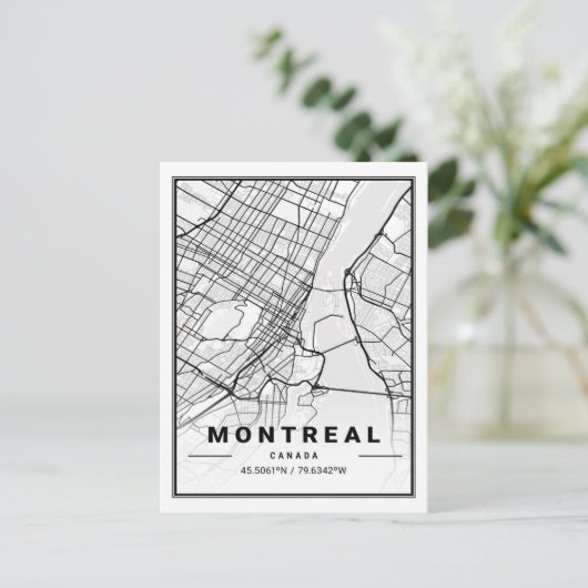 Montreal Quebec Canada Travel City Map Briefkaart (Staand voorkant)