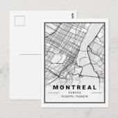 Montreal Quebec Canada Travel City Map Briefkaart (Voorkant / Achterkant)