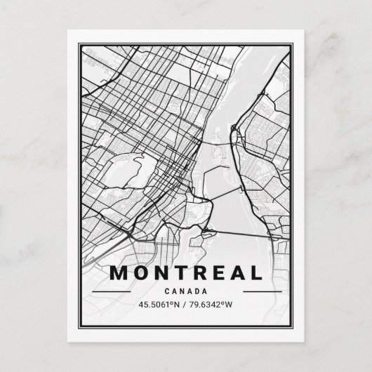 Montreal Quebec Canada Travel City Map Briefkaart (Voorkant)