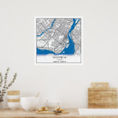 Montreal Quebec Canada Travel City Map Modern Poster (Keuken)