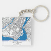 Montreal Quebec Canada Travel City Map Modern Sleutelhanger (Achterkant)