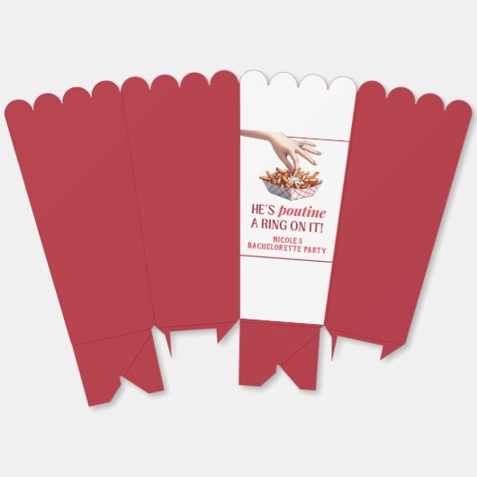 Montreal Quebec Poutine een Ring op het Bacheloret Bedankdoosjes (Ongevouwen)