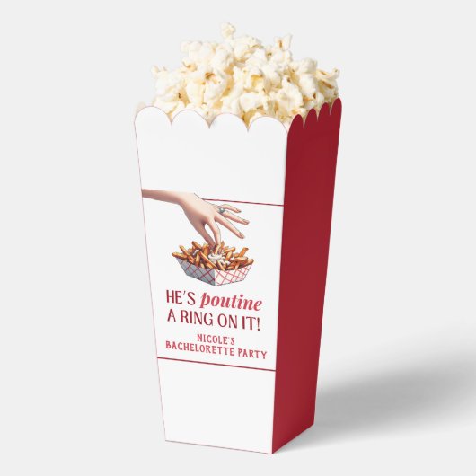 Montreal Quebec Poutine een Ring op het Bacheloret Bedankdoosjes (Popped)