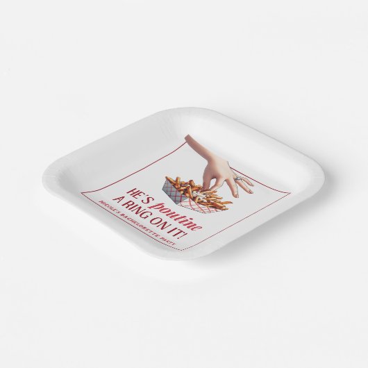 Montreal Quebec Poutine een Ring op het Bacheloret Papieren Bordje (Gebogen)