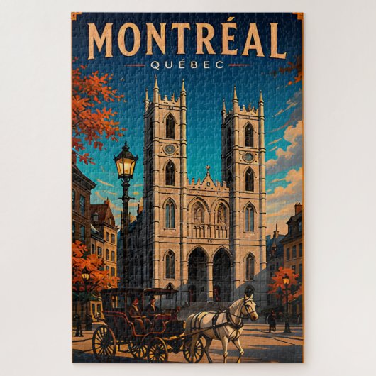 ⛪ Montreal Quebec Reis Retro 🇨🇦 Legpuzzel (Verticaal)