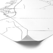 Montreal, Quebec (zwart op wit) Poster (Hoek)