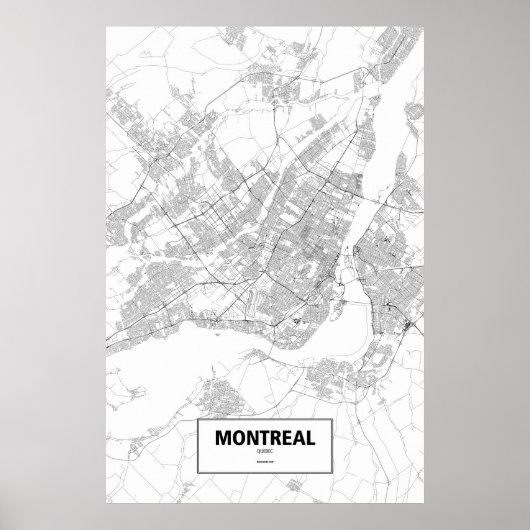 Montreal, Quebec (zwart op wit) Poster (Voorkant)