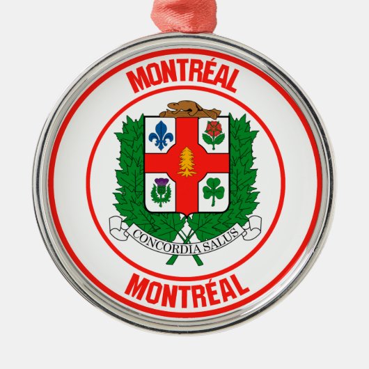 Montreal Round Emblem Metalen Ornament (Voorkant)