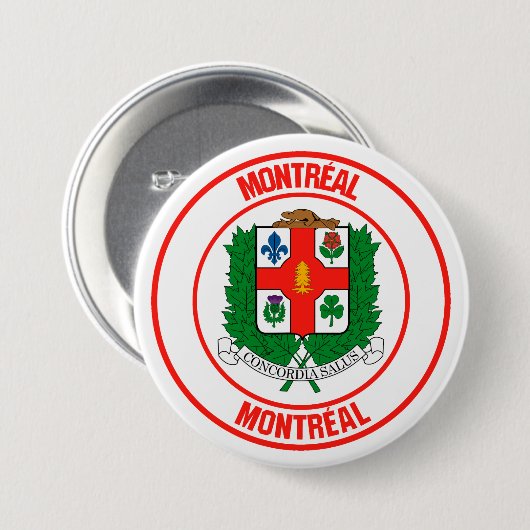 Montreal Round Emblem Ronde Button 7,6 Cm (Voorkant /achterkant)