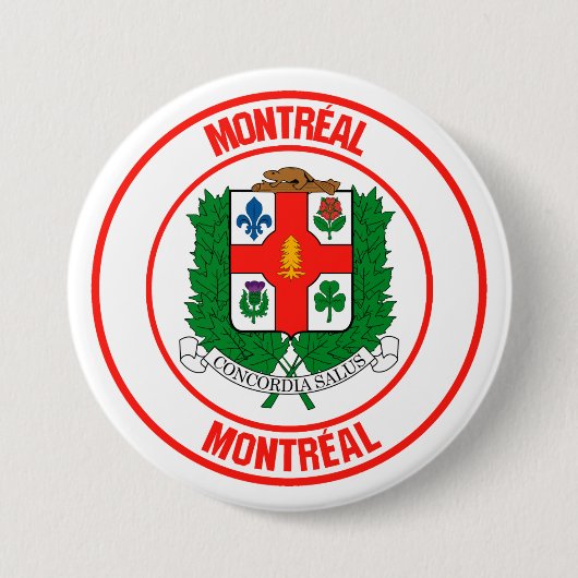 Montreal Round Emblem Ronde Button 7,6 Cm (Voorkant)
