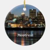 Montreal silhouet met groene en rode hulst keramisch ornament (Achterkant)