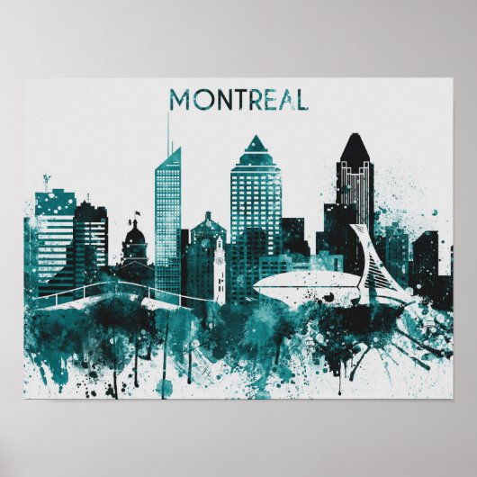 Montreal Skyline Art Poster (Voorkant)