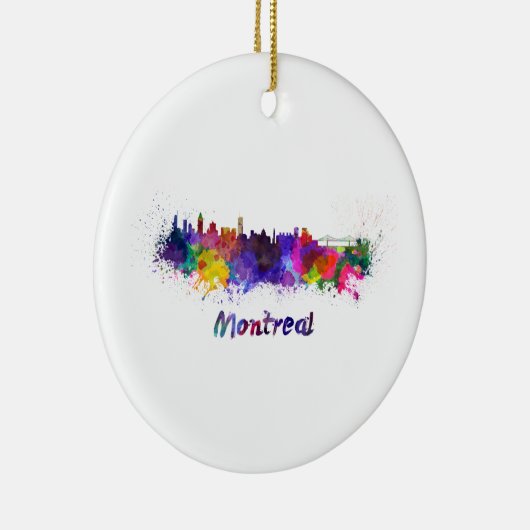 Montreal skyline in waterverf keramisch ornament (Rechts)