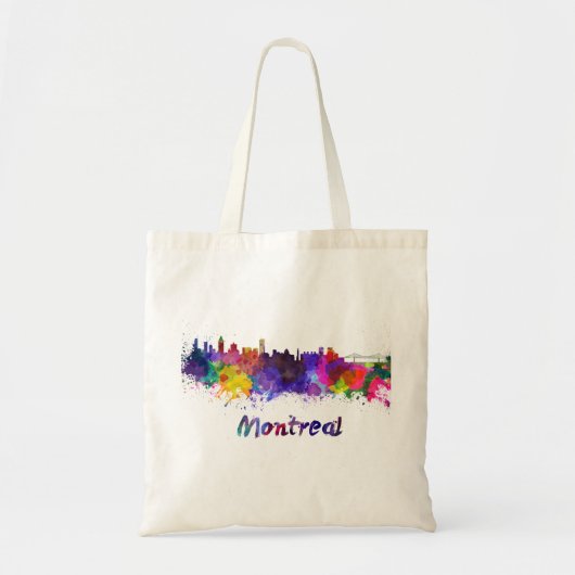 Montreal skyline in waterverf tote bag (Voorkant)