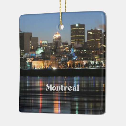 Montreal Skyline met kerstheilige Keramisch Ornament (Links)