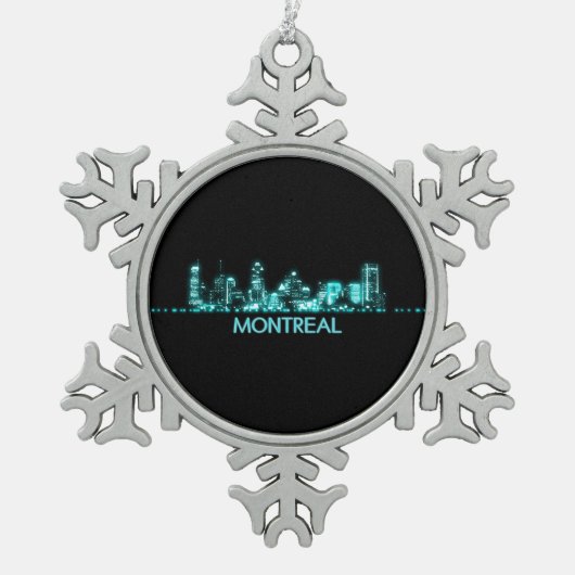 Montreal Skyline Tin Sneeuwvlok Ornament (Voorkant)