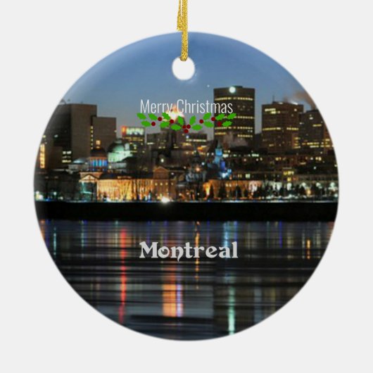 Montreal Skyline - Vrolijk kerstfeest Keramisch Ornament (Achterkant)