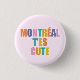 Montréal stad typografie modern kleurrijk ronde button 3,2 cm