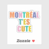 Montréal stad typografie modern kleurrijk sticker (Vel)
