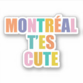 Montréal stad typografie modern kleurrijk sticker (Voorkant)