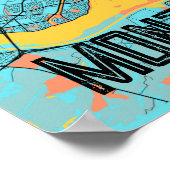 Montreal Street Map Two-Tone Poster met de naam va (Hoek)