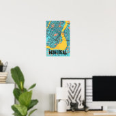 Montreal Street Map Two-Tone Poster met de naam va (Thuiskantoor)