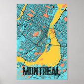 Montreal Street Map Two-Tone Poster met de naam va (Voorkant)