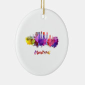 Montreal V2 skyline in waterverf splatters Keramisch Ornament (Rechts)
