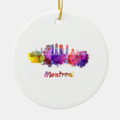 Montreal V2 skyline in waterverf splatters Keramisch Ornament (Voorkant)