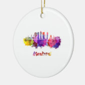 Montreal V2 skyline in waterverf splatters Keramisch Ornament (Links)