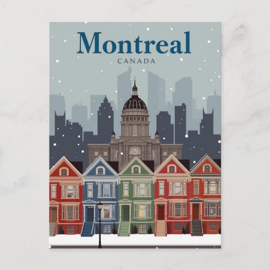 Montreal Victoriaanse Huizen Briefkaart (Voorkant)