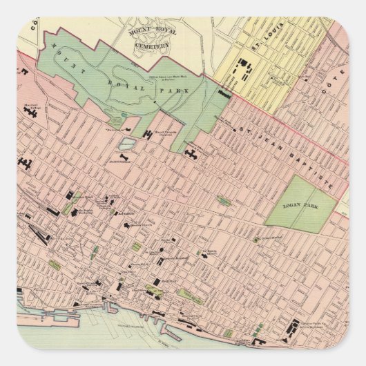 Montreal Vierkante Sticker (Voorkant)