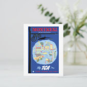 Montreal Vintage Travel Poster teruggezet Briefkaart (Staand voorkant)