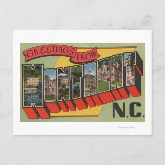 Montreat, North Carolina - Grote letterscènes Briefkaart (Voorkant)