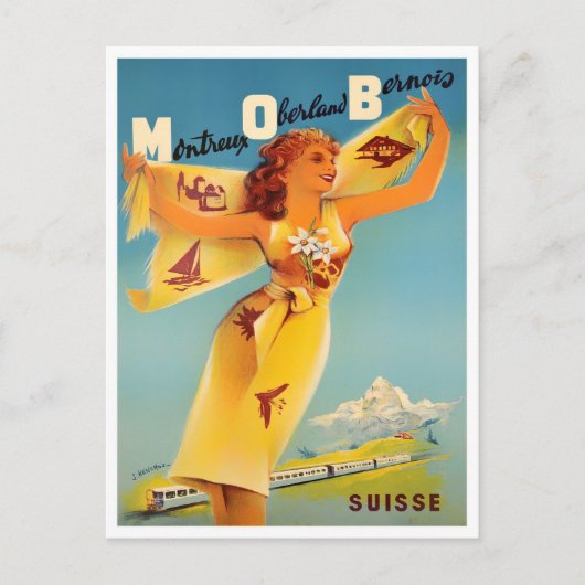 Montreaux Zwitserland vintage-Briefkaart Briefkaart (Voorkant)