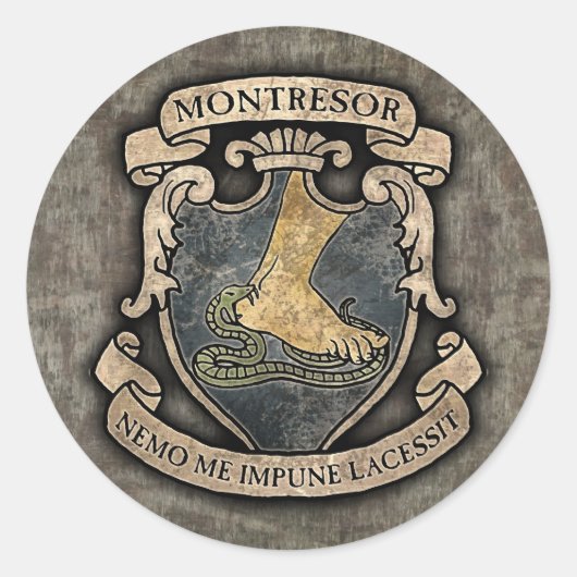Montresor Coat of Arms Ronde Sticker (Voorkant)