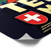 Montreux, Areal uitzicht, bergen, meer, Zwitserlan Poster (Hoek)