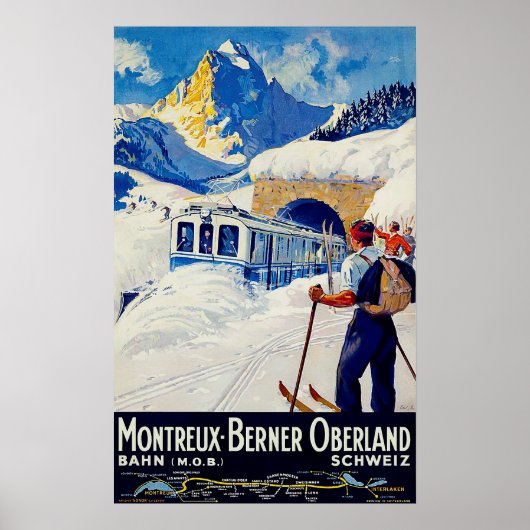 Montreux, Berner Oberland, Zwitserland Poster (Voorkant)