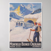 Montreux - Berner Oberland Zwitserland  Ski Poster (Voorkant)