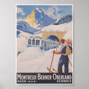 Montreux - Berner Oberland Zwitserland Ski Poster