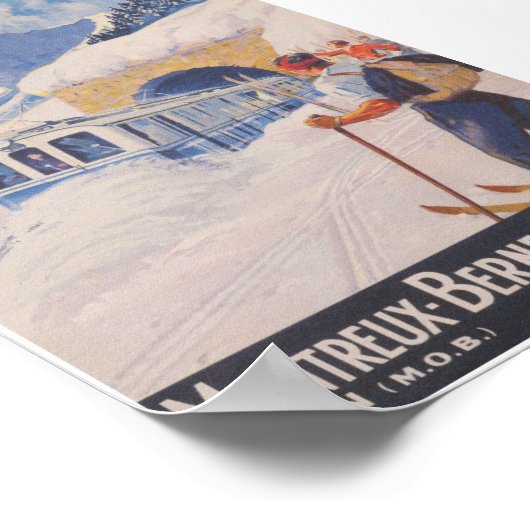 Montreux - Berner Oberland Zwitserland  Ski Poster (Hoek)