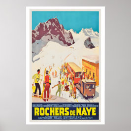 Montreux Glion Rochers-de-Naye-spoorweg Zwitserlan Poster