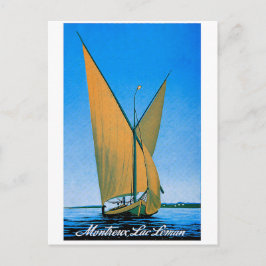 Montreux, het Meer van Genève, Zwitserland, vintag Briefkaart