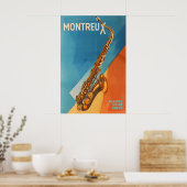 Montreux Jazz Festival Poster Retro Saxophone Art (Keuken)