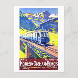 Montreux-Oberland Bernois Travel Poster Briefkaart